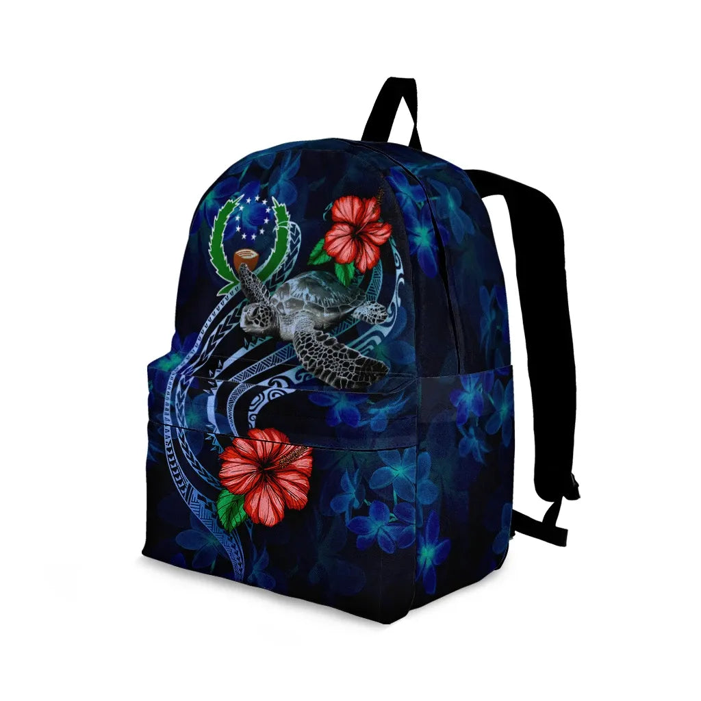 Pohnpei Micronesia Backpack - Blue Turtle Hibiscus