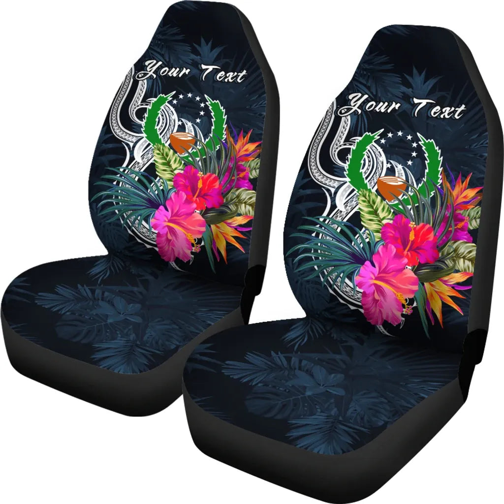 Pohnpei Micronesia Custom Personalised Car Seat Covers - Tropical Flower