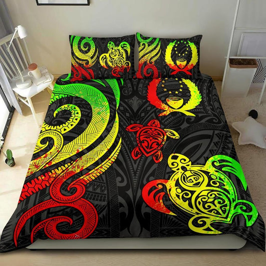 Pohnpei Micronesian Bedding Set - Reggae Tentacle Turtle