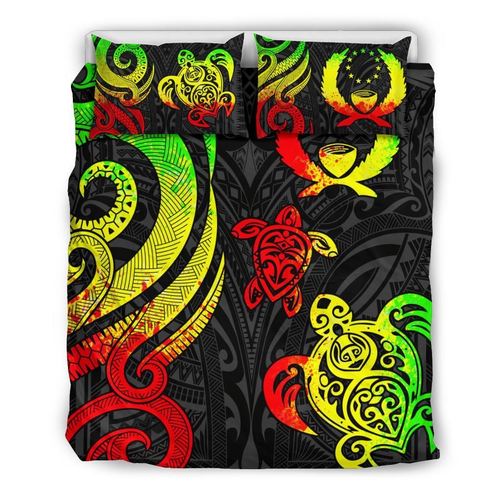 Pohnpei Micronesian Bedding Set - Reggae Tentacle Turtle