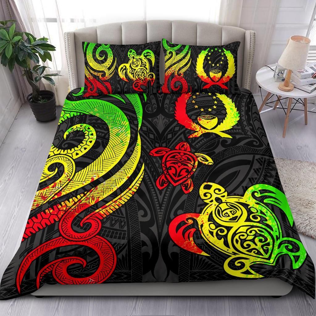Pohnpei Micronesian Bedding Set - Reggae Tentacle Turtle