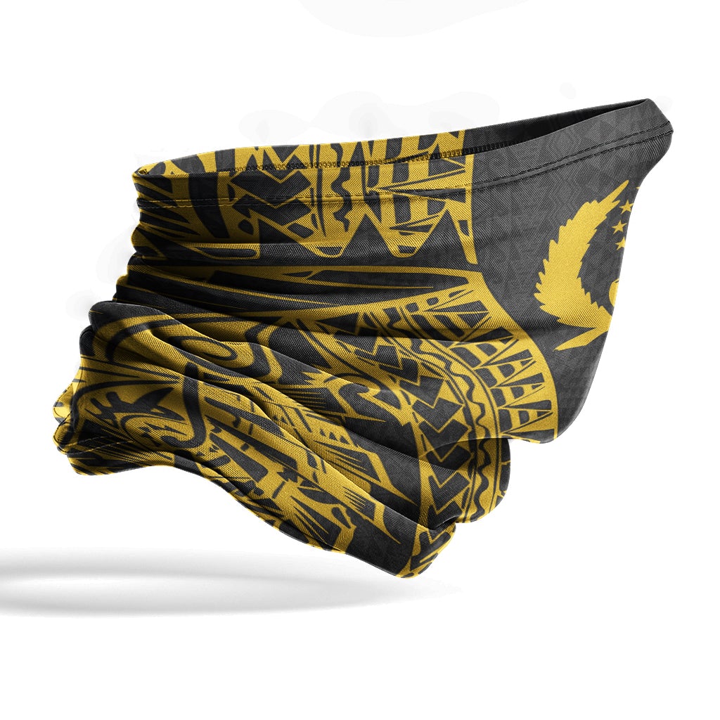 Pohnpei Neck Gaiter - Polynesian Pattern Gold