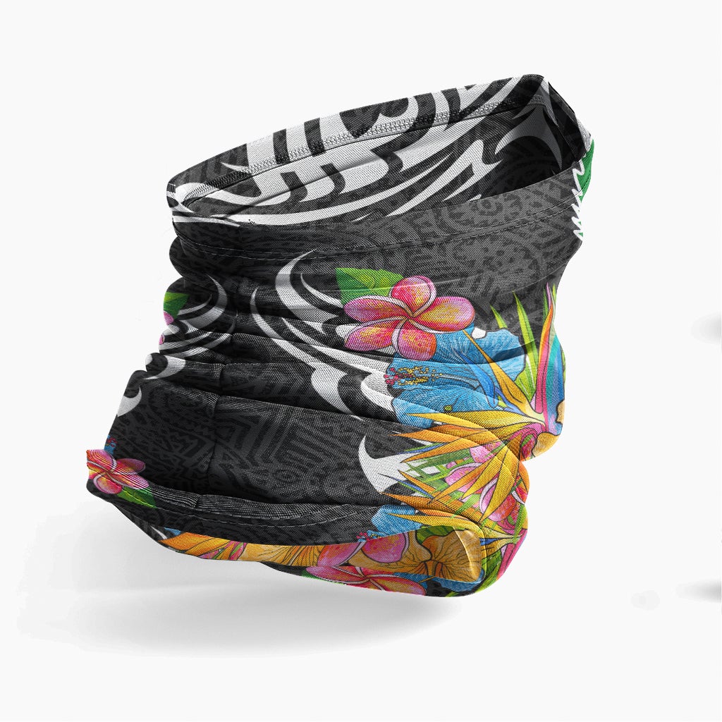 Pohnpei Neck Gaiter - Tribal Floral Pattern