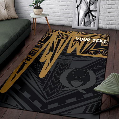 Pohnpei Personalised Area Rug - Pohnpei Seal In Heartbeat Patterns Style (Gold)