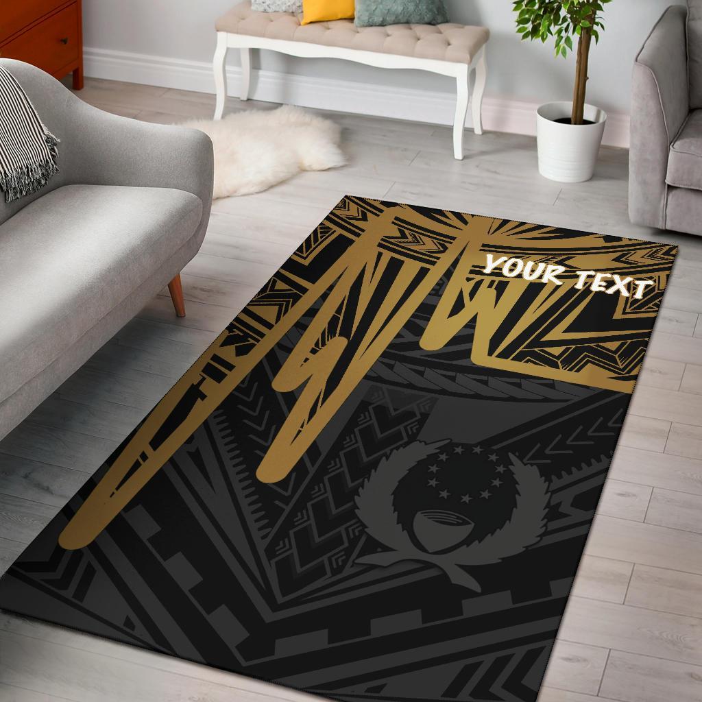 Pohnpei Personalised Area Rug - Pohnpei Seal In Heartbeat Patterns Style (Gold)