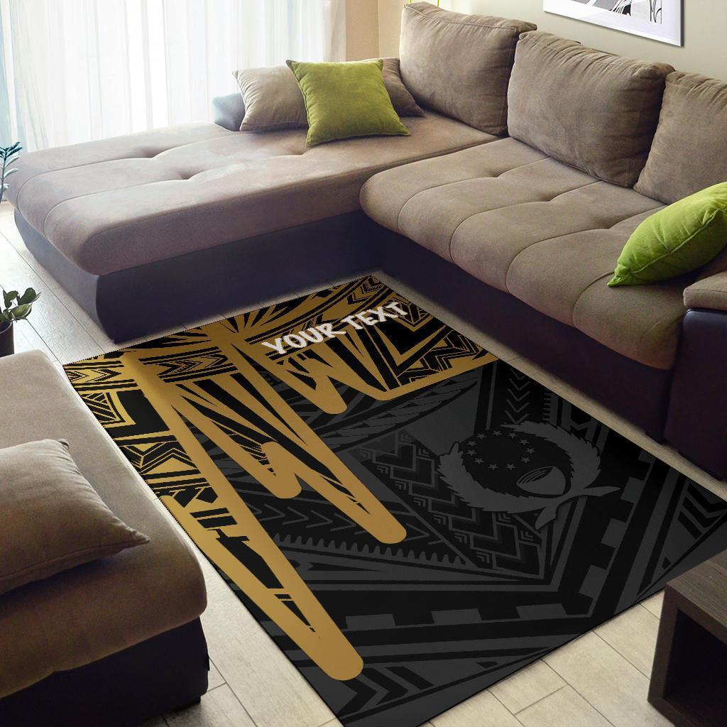 Pohnpei Personalised Area Rug - Pohnpei Seal In Heartbeat Patterns Style (Gold)