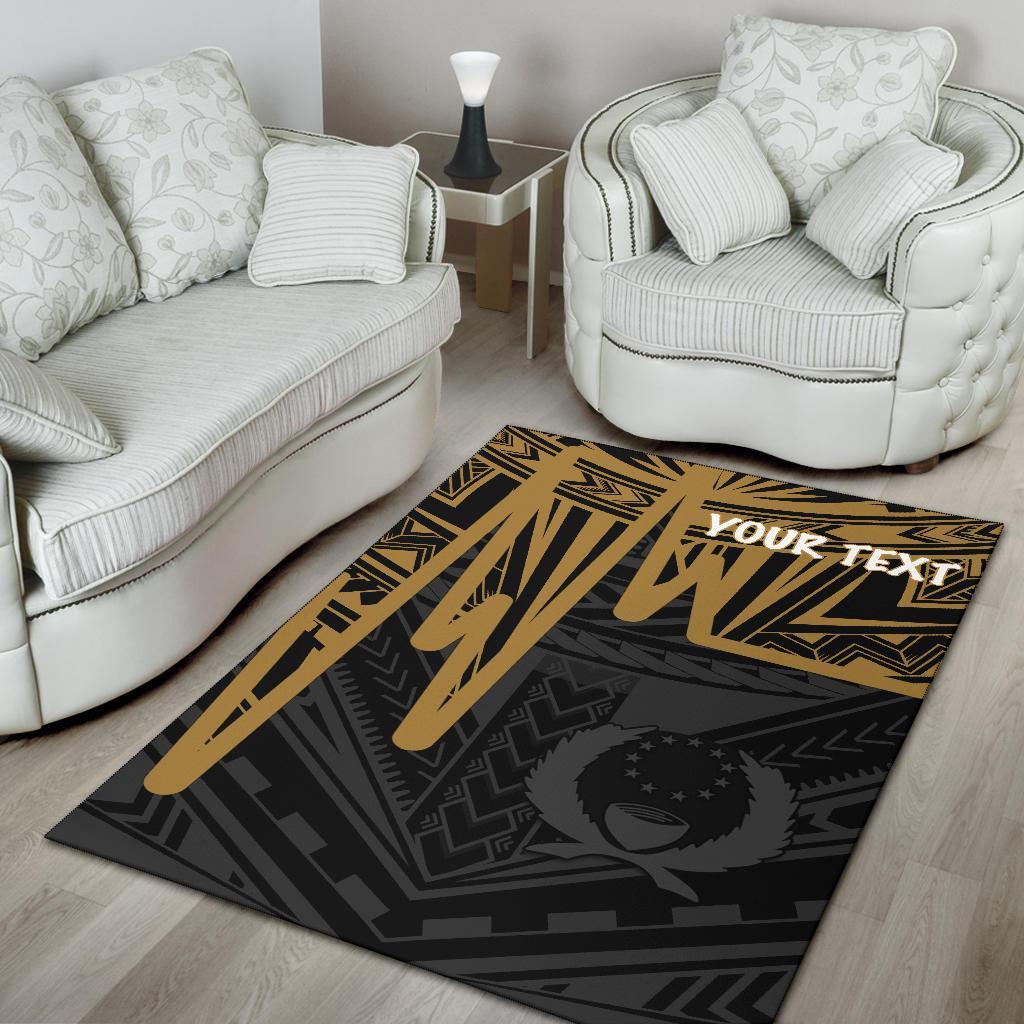 Pohnpei Personalised Area Rug - Pohnpei Seal In Heartbeat Patterns Style (Gold)