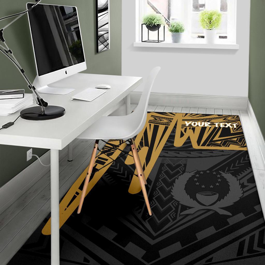 Pohnpei Personalised Area Rug - Pohnpei Seal In Heartbeat Patterns Style (Gold)