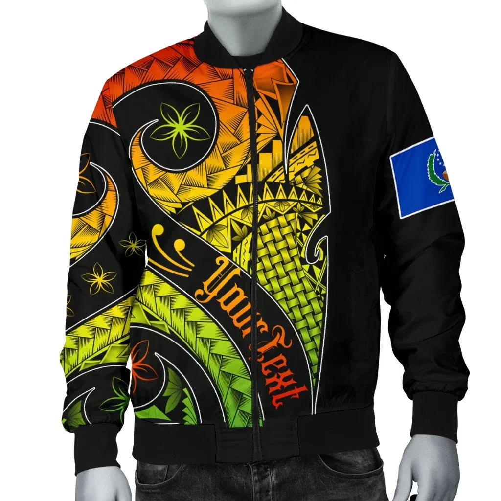 Pohnpei Personalised Bomber Jacket - Polynesian Decorative Patterns