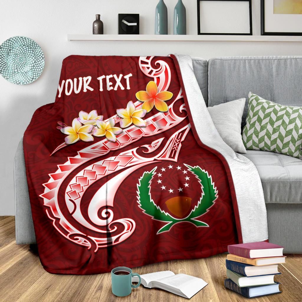 Pohnpei Personalised Premium Blanket - Pohnpei Seal Polynesian Patterns Plumeria