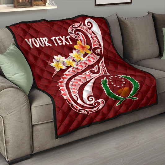 Pohnpei Personalised Premium Quilt - Pohnpei Seal Polynesian Patterns Plumeria