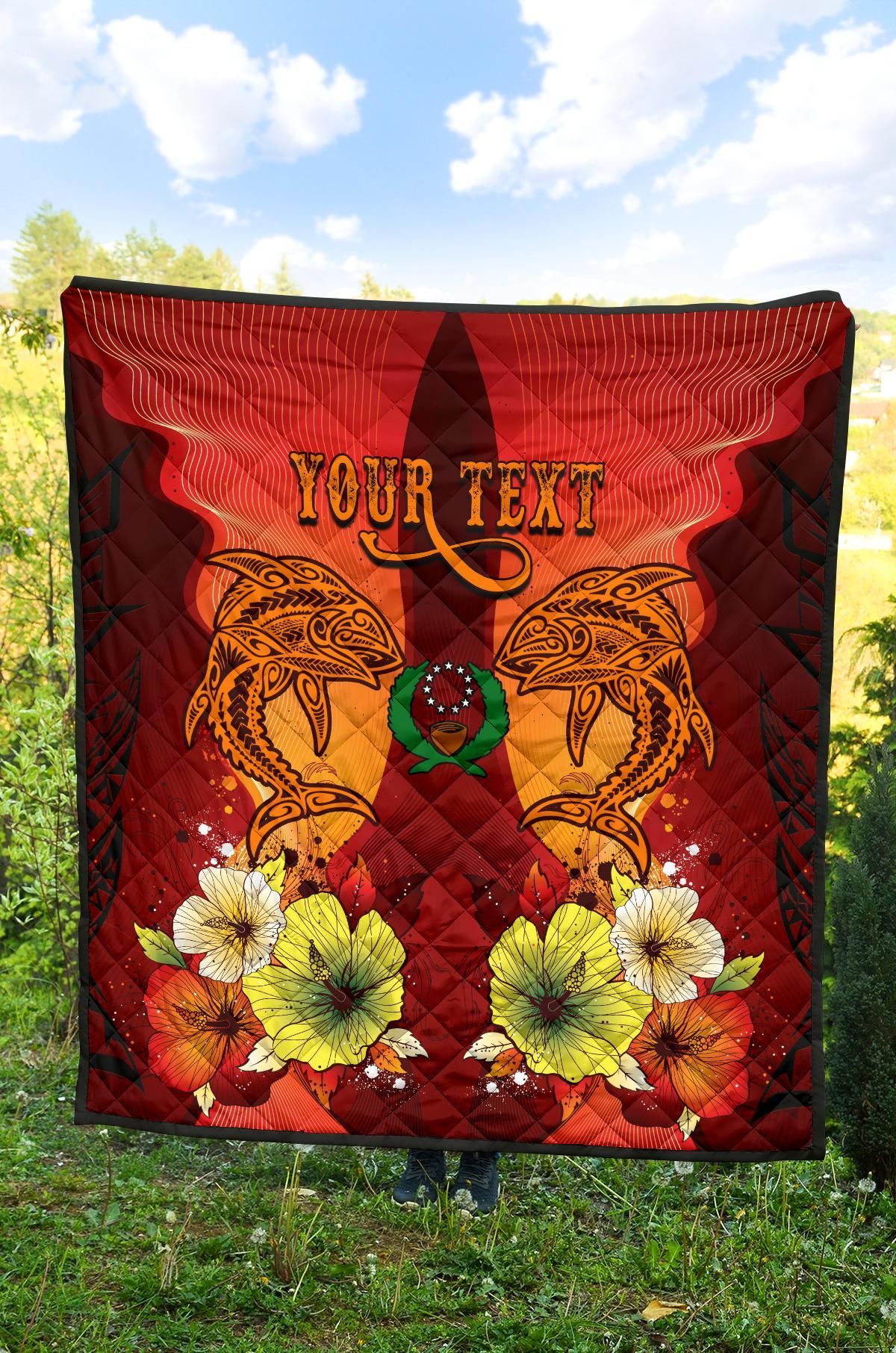 Pohnpei Personalised Premium Quilt - Tribal Tuna Fish