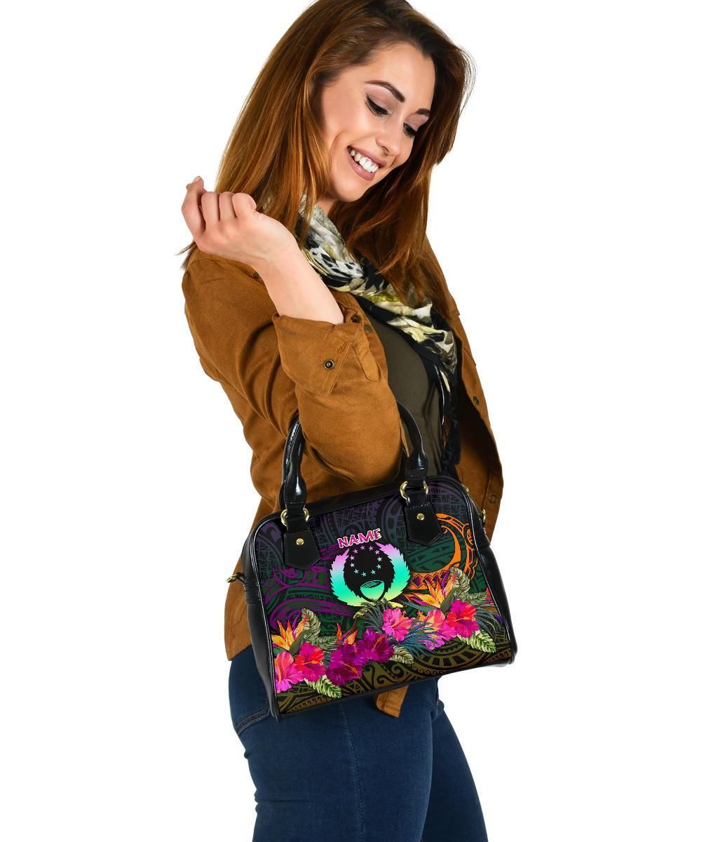 Pohnpei Personalised Shoulder Handbag - Summer Hibiscus