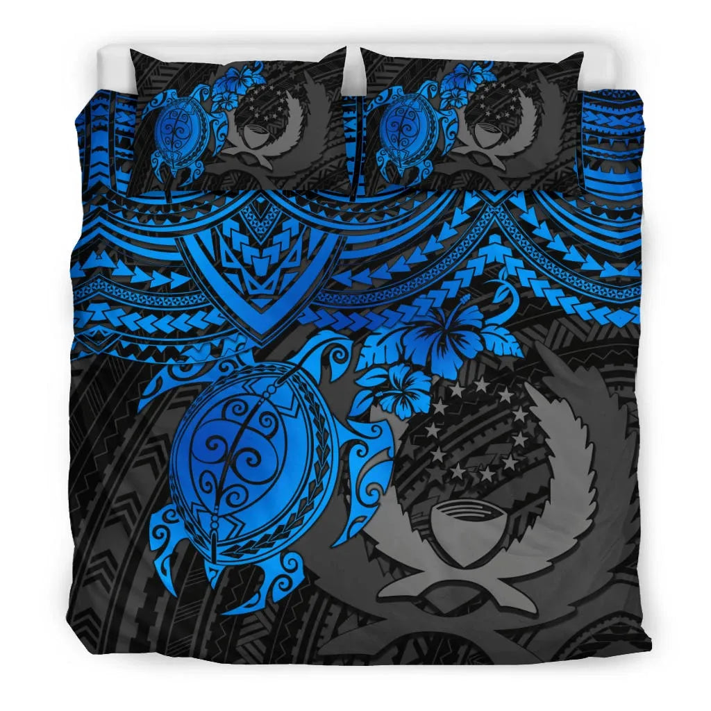 Pohnpei Polynesian Duvet Cover Set - Polynesian Blue Turtle