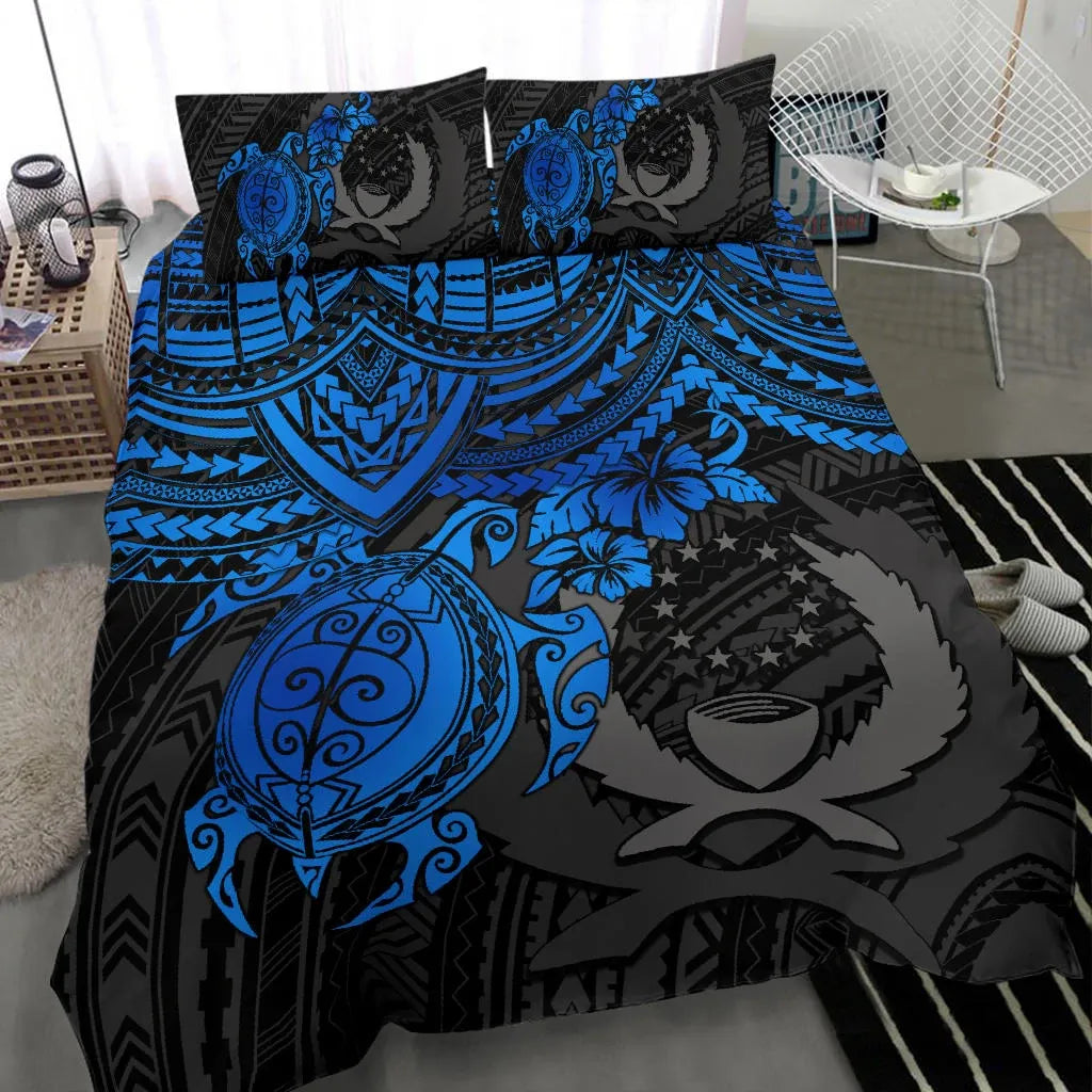Pohnpei Polynesian Duvet Cover Set - Polynesian Blue Turtle