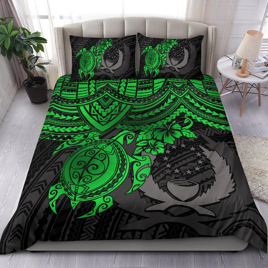 Pohnpei Polynesian Duvet Cover Set - Polynesian Green Turtle
