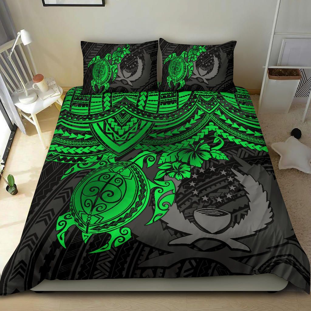 Pohnpei Polynesian Duvet Cover Set - Polynesian Green Turtle