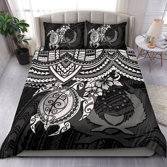 Pohnpei Polynesian Duvet Cover Set - Polynesian White Turtle