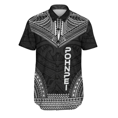 Pohnpei Polynesian Chief Short Sleeve Shirt - Black Version