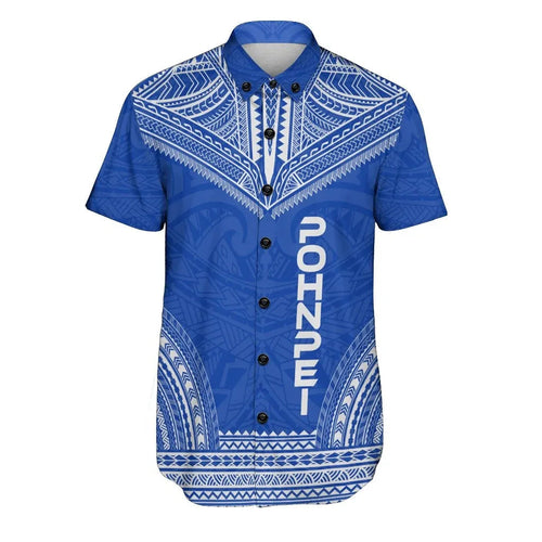 Pohnpei Polynesian Chief Short Sleeve Shirt - Flag Version