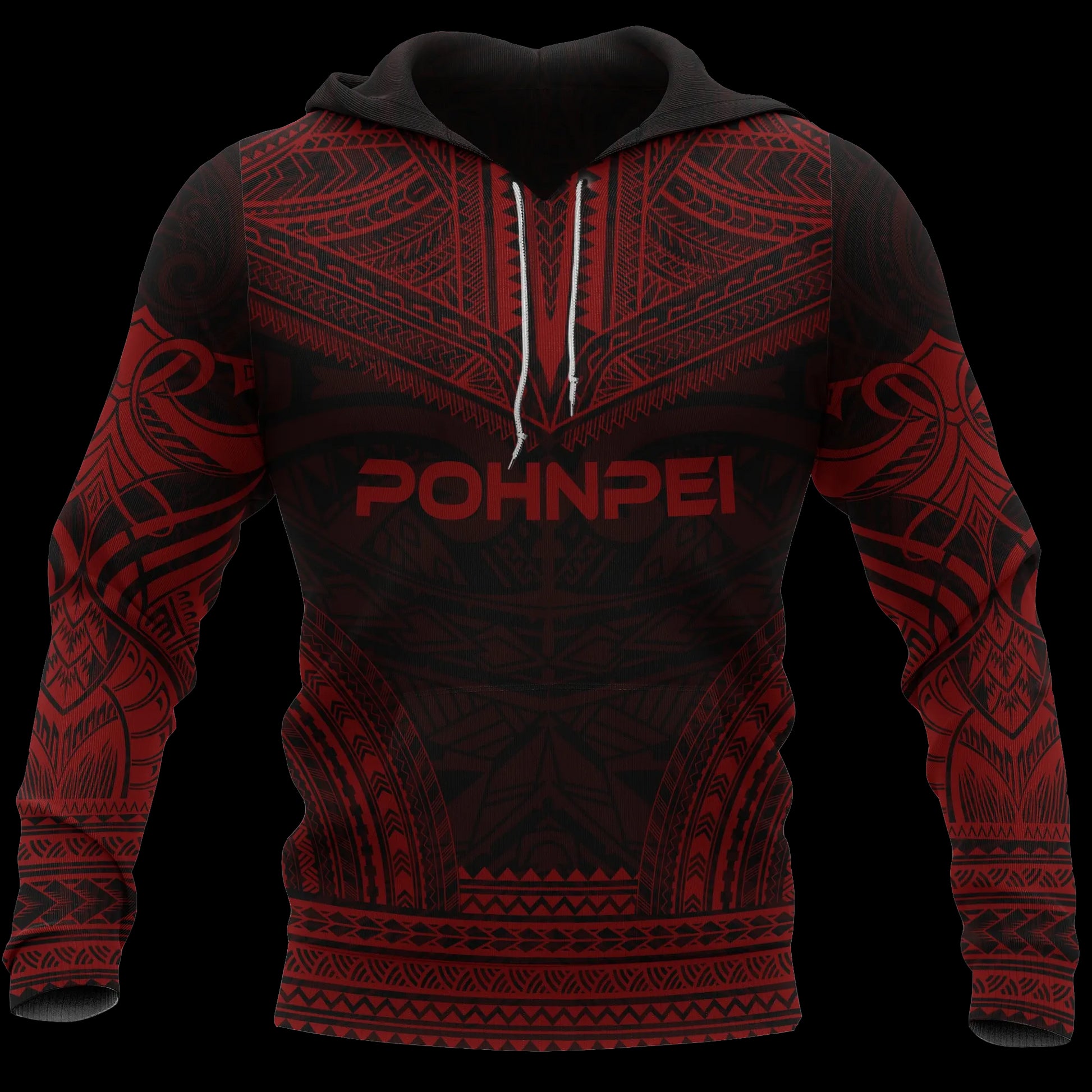 Pohnpei Polynesian Chief Hoodie - Red Version