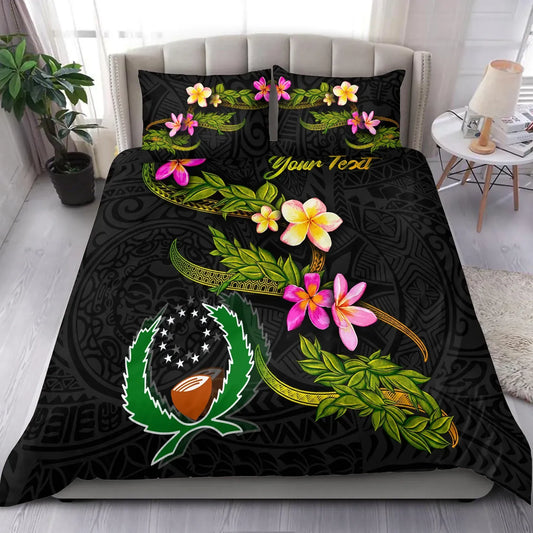 Pohnpei Polynesian Custom Personalised Bedding Set - Plumeria Tribal