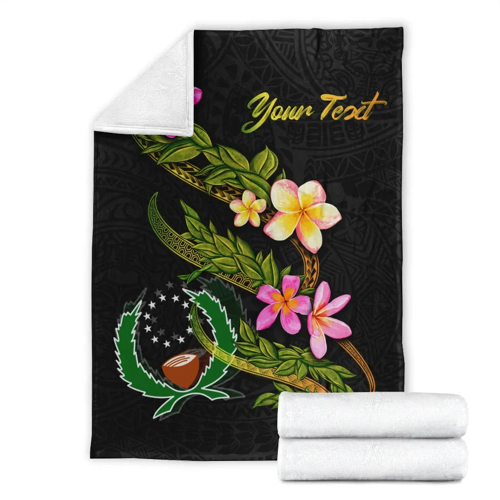 Pohnpei Polynesian Custom Personalised Blanket - Plumeria Tribal