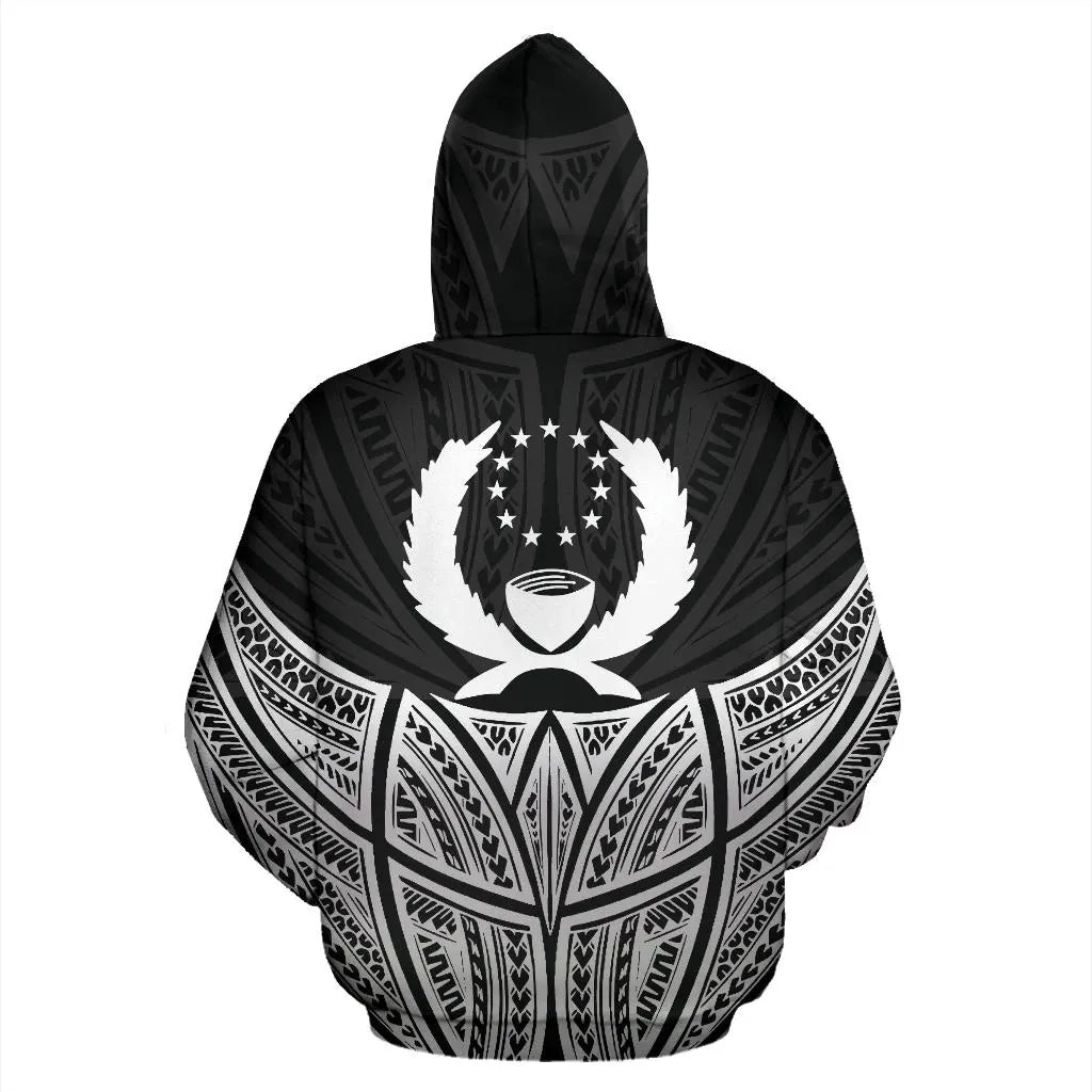 Pohnpei Polynesian Custom Personalised Hoodie Black Pride Map nd Seal
