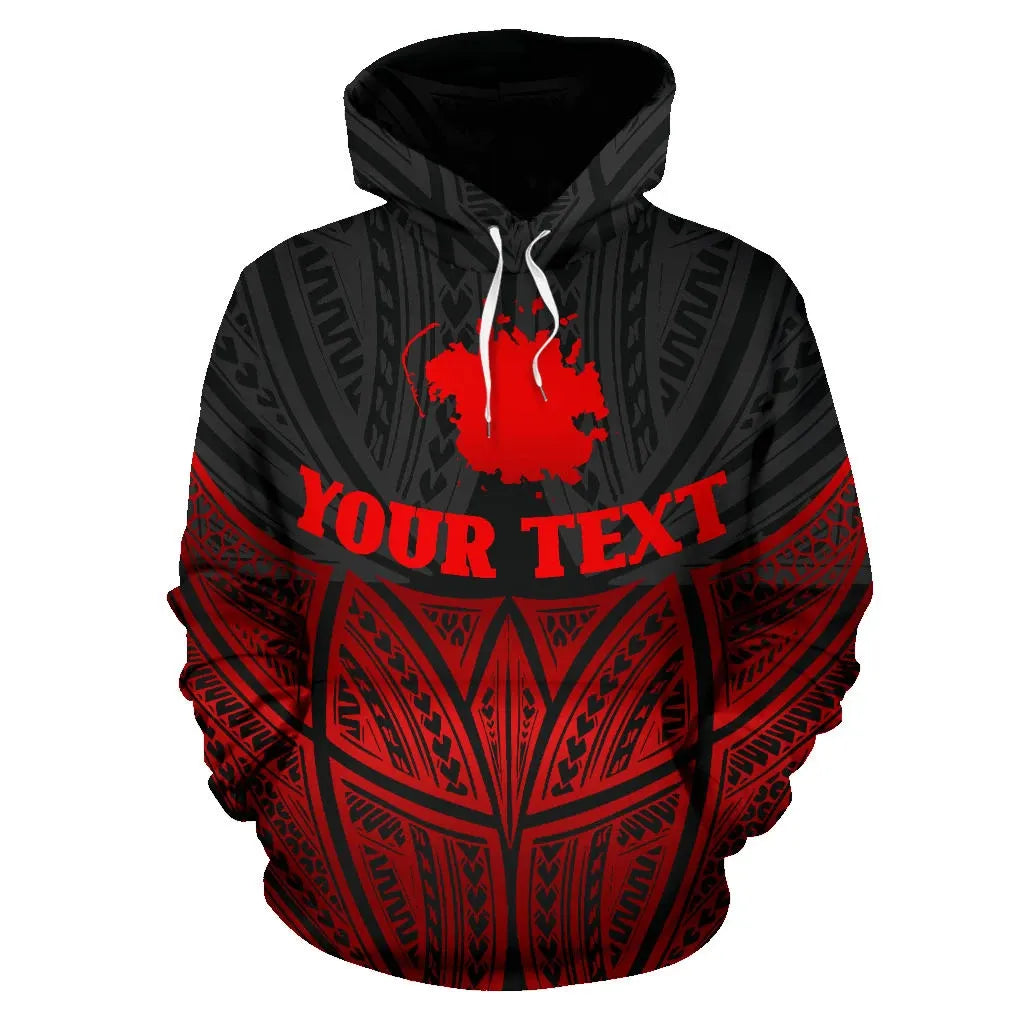 Pohnpei Polynesian Custom Personalised Hoodie Red Black Pride Map nd Seal