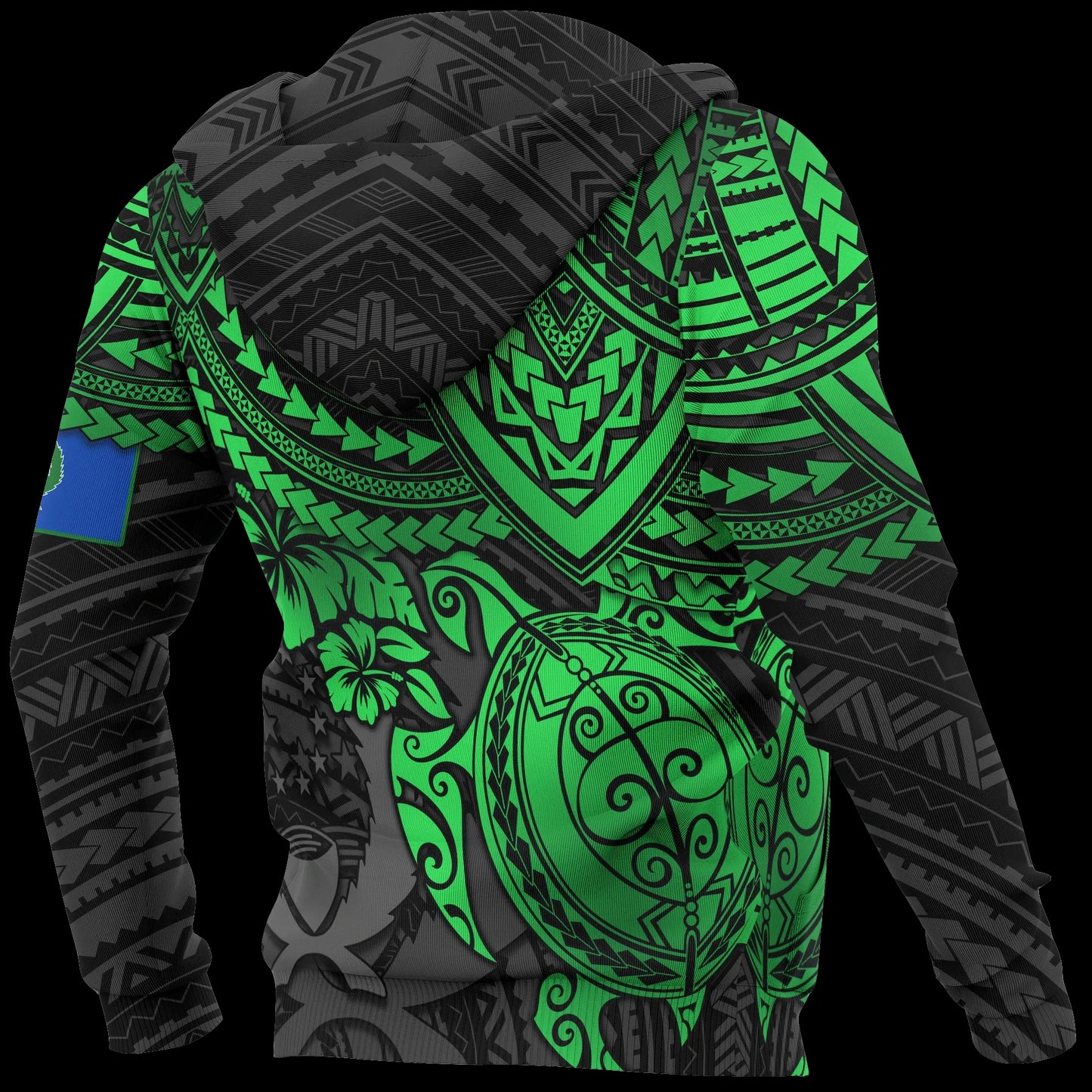 Pohnpei Polynesian Hoodie - Polynesian Green Turtle