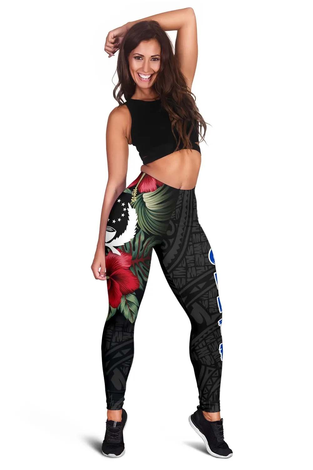 Pohnpei Polynesian Legging - Hibiscus Coat of Arms