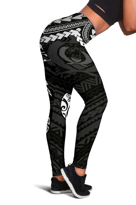 Pohnpei Polynesian Legging (Women) - Polynesian White Turtle