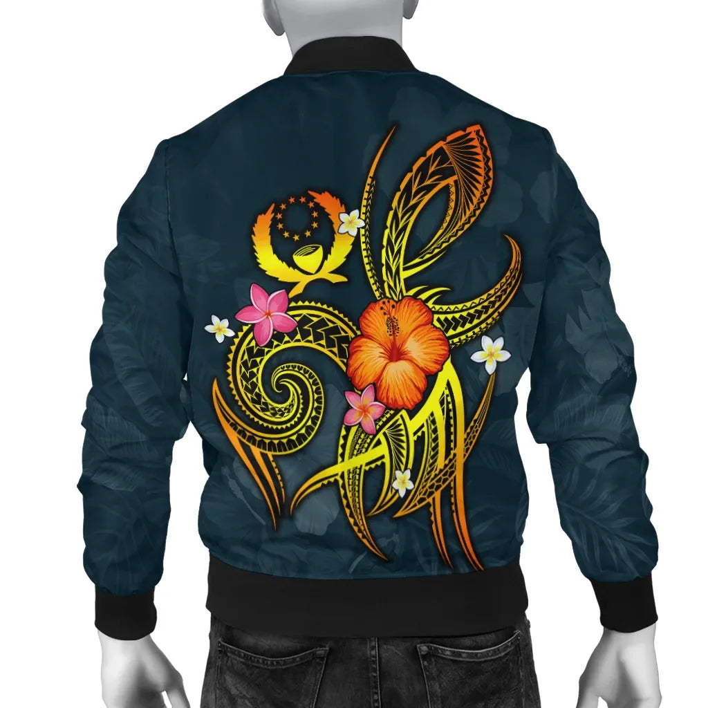Pohnpei Polynesian Bomber Jacket - Legend of Pohnpei (Blue)