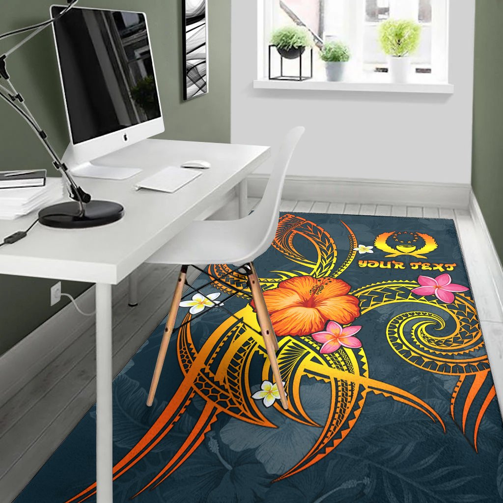 Pohnpei Polynesian Personalised Area Rug - Legend of Pohnpei (Blue)