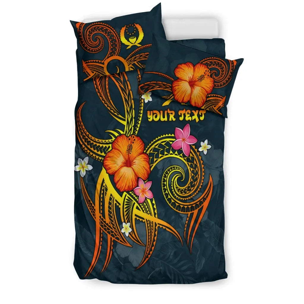 Pohnpei Polynesian Personalised Bedding Set - Legend Of Pohnpei (Blue)