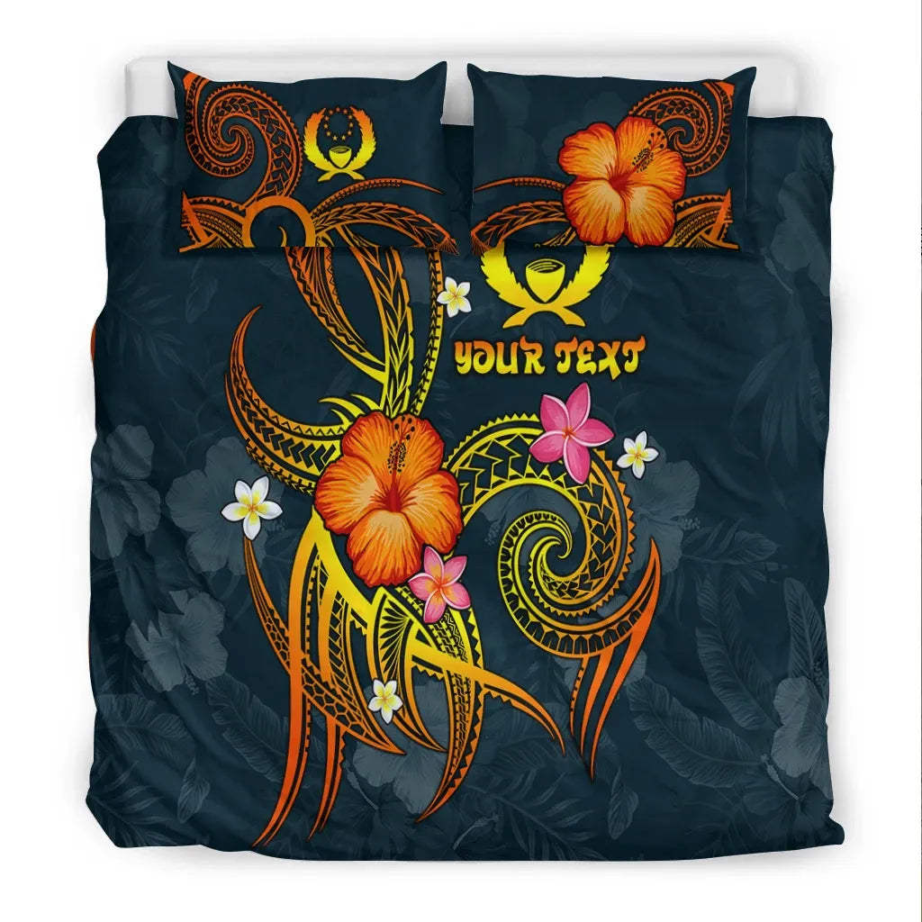 Pohnpei Polynesian Personalised Bedding Set - Legend Of Pohnpei (Blue)