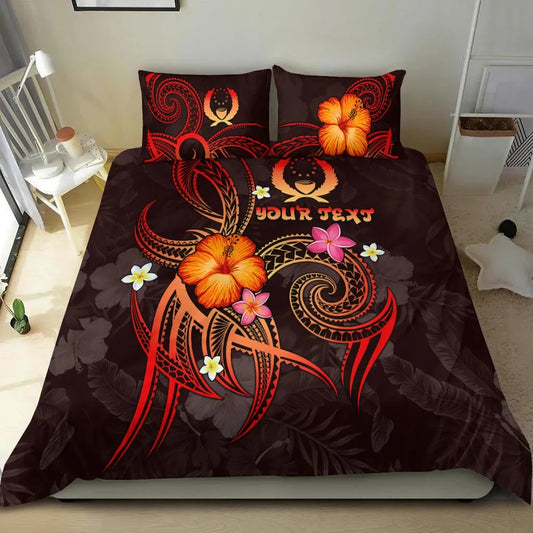 Pohnpei Polynesian Personalised Bedding Set - Legend Of Pohnpei (Red)