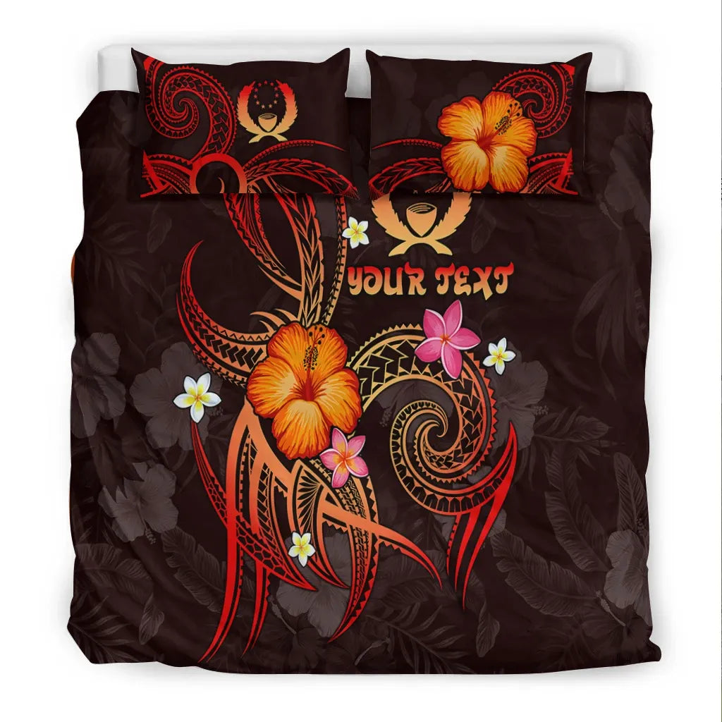 Pohnpei Polynesian Personalised Bedding Set - Legend Of Pohnpei (Red)