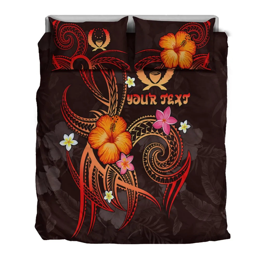 Pohnpei Polynesian Personalised Bedding Set - Legend Of Pohnpei (Red)