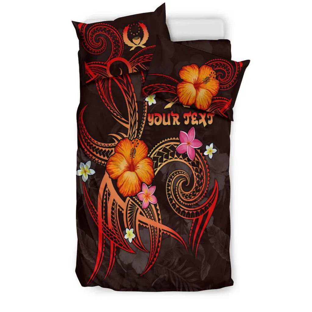 Pohnpei Polynesian Personalised Bedding Set - Legend Of Pohnpei (Red)