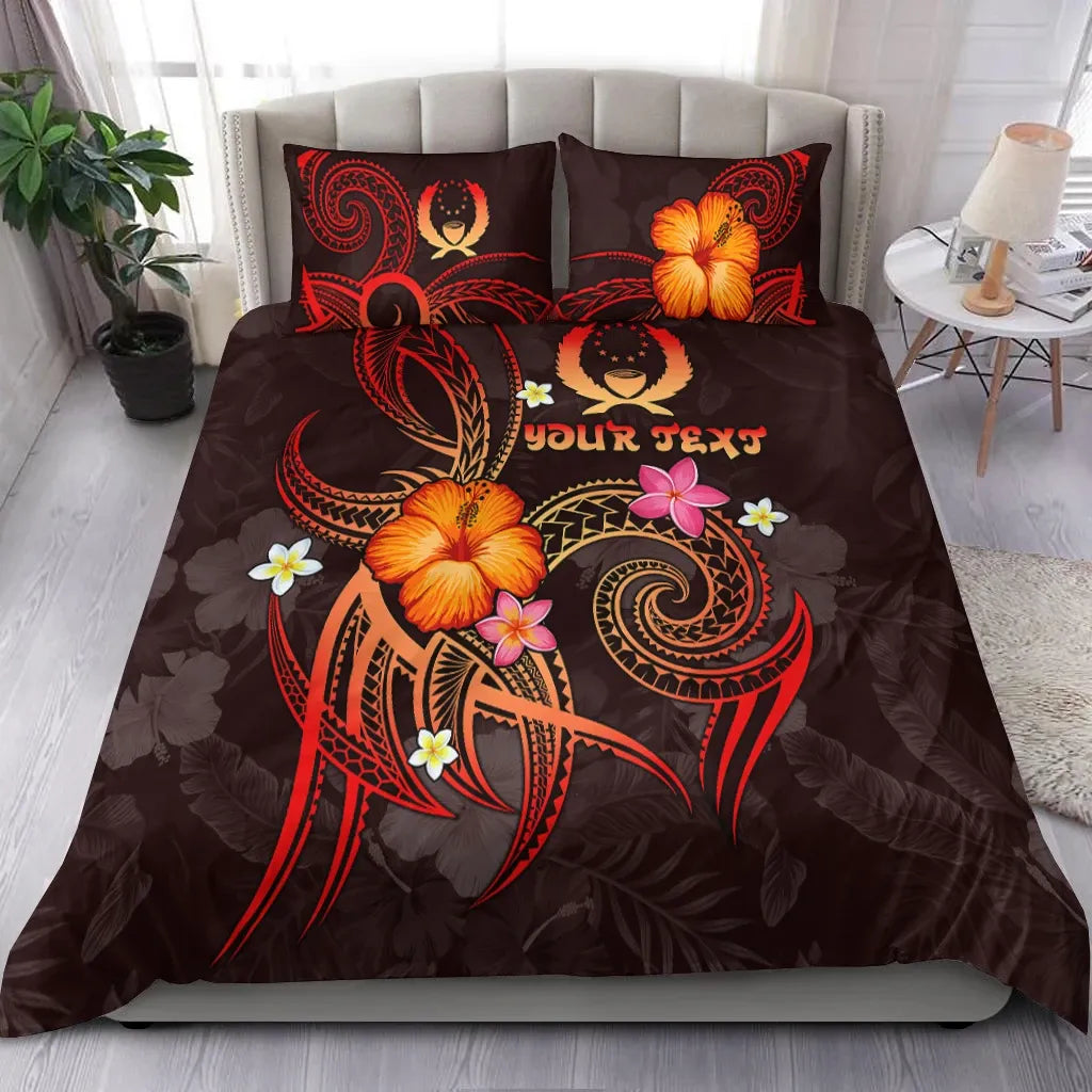 Pohnpei Polynesian Personalised Bedding Set - Legend Of Pohnpei (Red)