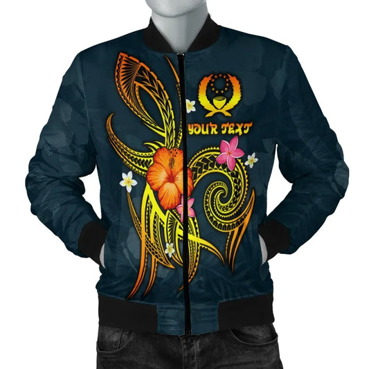 Pohnpei Polynesian Personalised Bomber Jacket - Legend of Pohnpei (Blue)