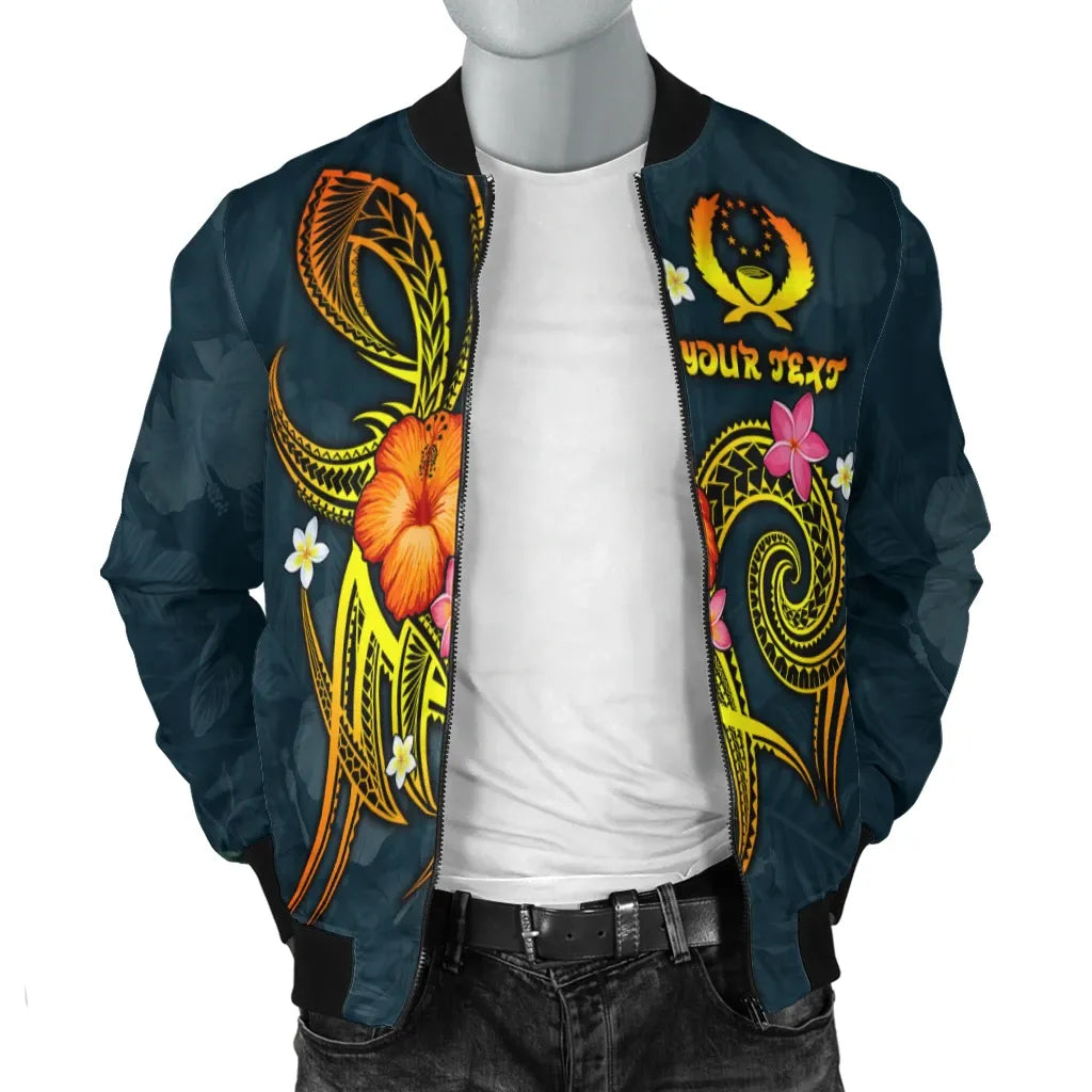 Pohnpei Polynesian Personalised Bomber Jacket - Legend of Pohnpei (Blue)