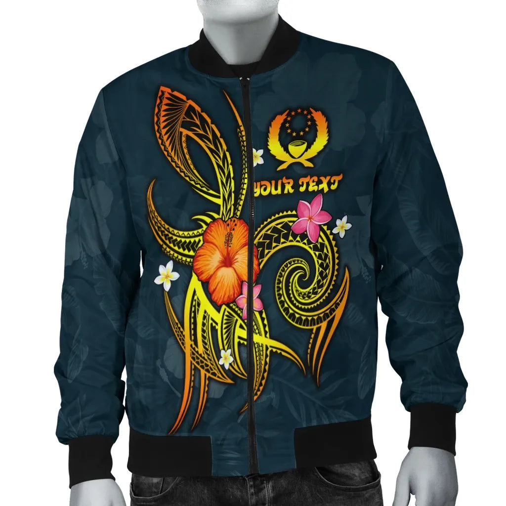 Pohnpei Polynesian Personalised Bomber Jacket - Legend of Pohnpei (Blue)