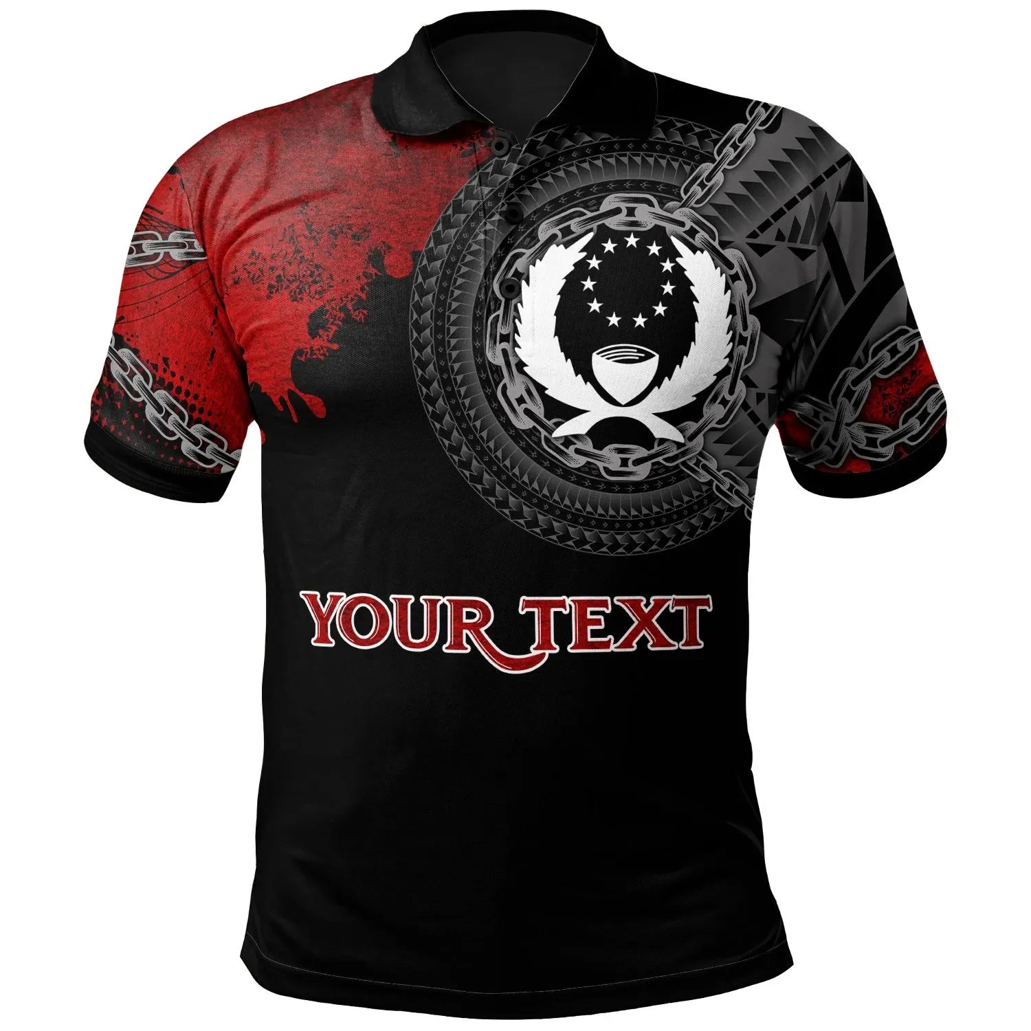 Pohnpei Polynesian Personalised Polo Shirt - Polynesian Chain Style