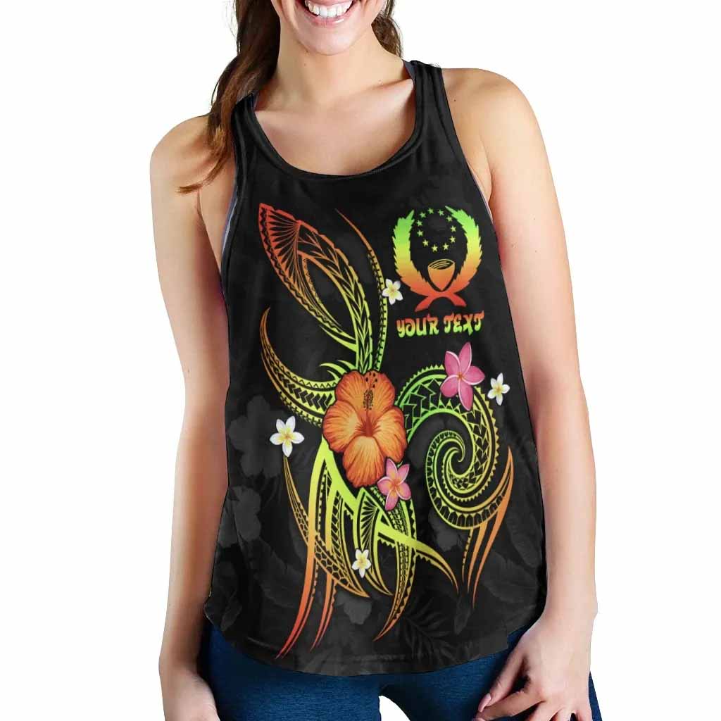 Pohnpei Polynesian Personalised Women Racerback Tank - Legend of Pohnpei (Reggae)