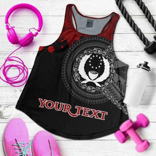 Pohnpei Polynesian Personalised Women Racerback Tank - Polynesian Chain Style