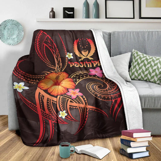 Pohnpei Polynesian Premium Blanket - Legend of Pohnpei (Red)