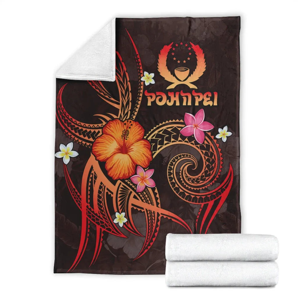 Pohnpei Polynesian Premium Blanket - Legend of Pohnpei (Red)