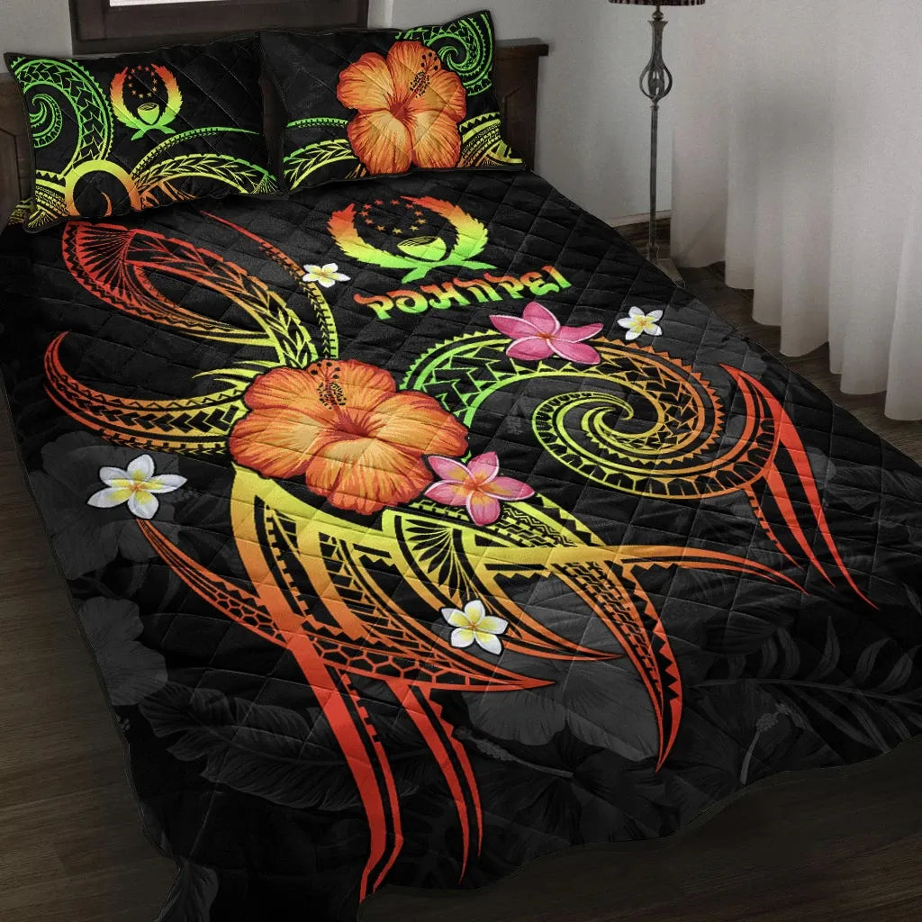 Pohnpei Polynesian Quilt Bed Set - Legend of Pohnpei (Reggae)